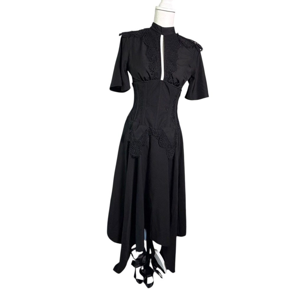 Corset Story Dress Black Sz 26" Gothic Fairy Grunge Vamp Witchy Steampunk
